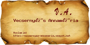Vecsernyés Annamária névjegykártya