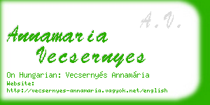 annamaria vecsernyes business card