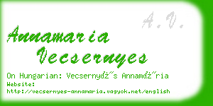 annamaria vecsernyes business card